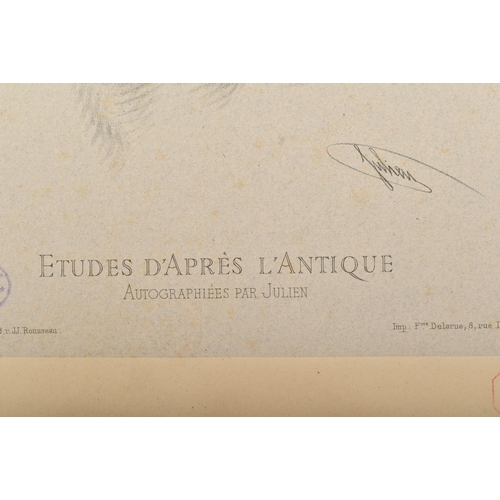 221 - c1870 Etudes d'Apre's L'Antique Authographices Par Bernard Romain Julien, Fois Delaure, Paris. A col... 