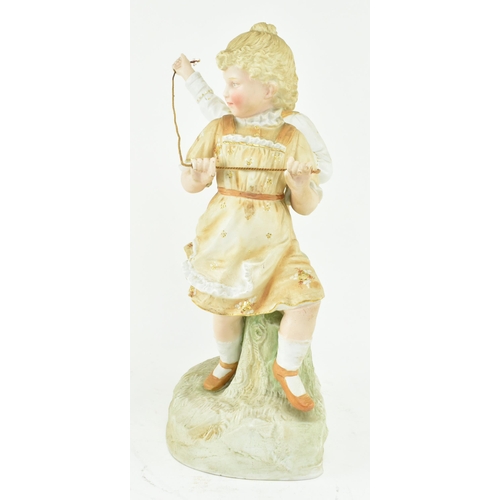 227 - Gebruder Heubach, Germany - A continental bisque ceramic figure groups of children playing. The figu... 