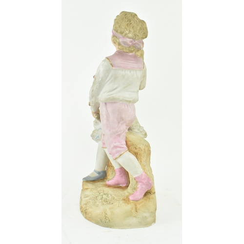 228 - Gebruder Heubach, Germany - A continental bisque ceramic figure group of children playing. The figur... 