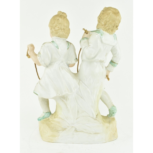 229 - Gebruder Heubach, Germany - A continental bisque ceramic figure groups of children playing. The figu... 