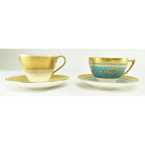 24 - Two set of mid 20th century Minton cabinet cups and saucers. Comprising one tooled gilt cup and matc... 