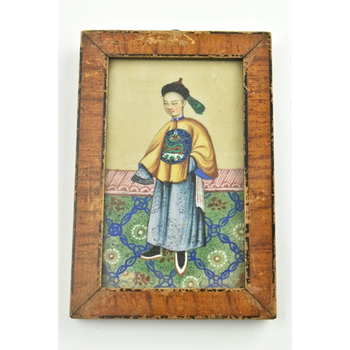 41 - A set of six Chinese Oriental 19th century watercolour & gouache on pith paper miniature paintings. ... 