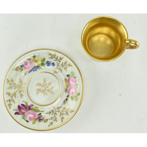 47 - In the manner of Paris Porcelain - A set of hand painted and gilt fine bone china cup and saucer. Th... 