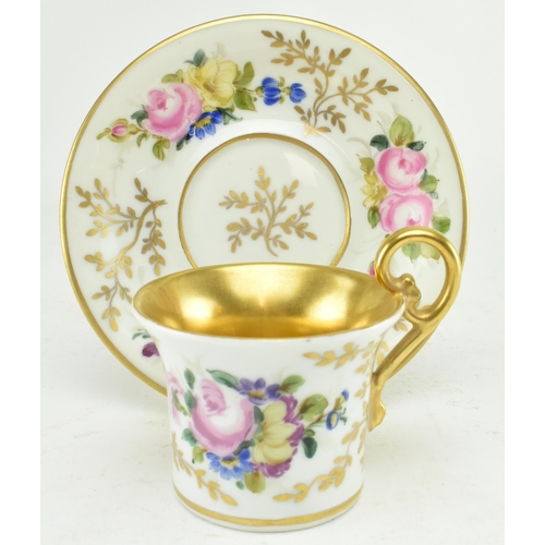 47 - In the manner of Paris Porcelain - A set of hand painted and gilt fine bone china cup and saucer. Th... 