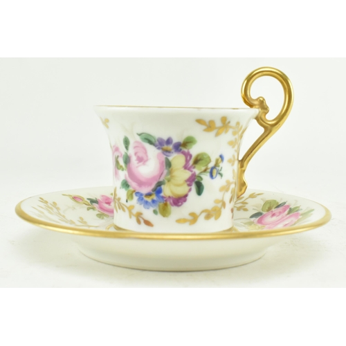 47 - In the manner of Paris Porcelain - A set of hand painted and gilt fine bone china cup and saucer. Th... 