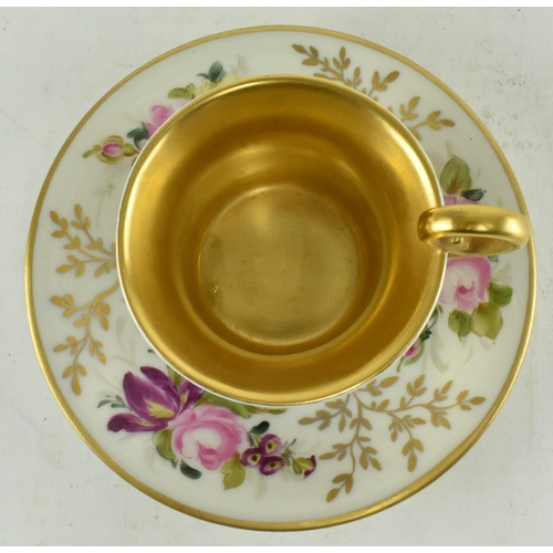 47 - In the manner of Paris Porcelain - A set of hand painted and gilt fine bone china cup and saucer. Th... 