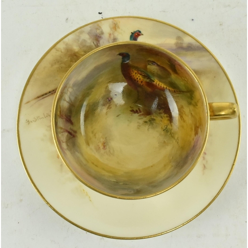 5 - Royal Worcester - J. Stinton - An early 20th century fine bone china porcelain hand painted Demitass... 