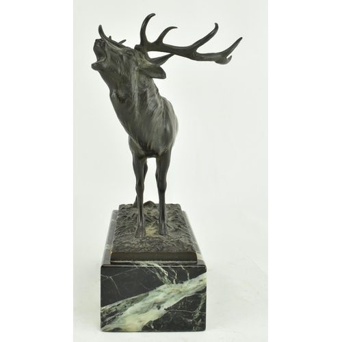 68 - In the manner of Josef Franz Pallenberg - A 19th century bronze sculpture of wild stag. The figure r... 