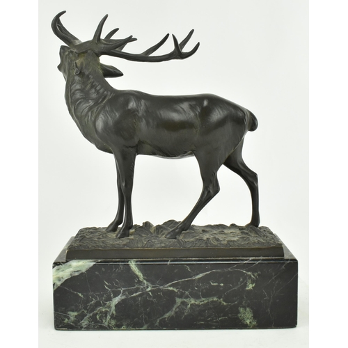 68 - In the manner of Josef Franz Pallenberg - A 19th century bronze sculpture of wild stag. The figure r... 