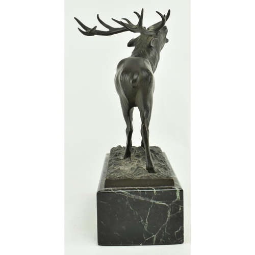 68 - In the manner of Josef Franz Pallenberg - A 19th century bronze sculpture of wild stag. The figure r... 