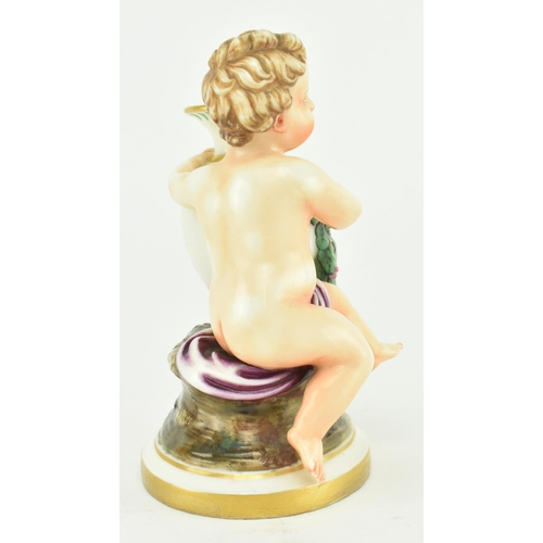 76 - A mid 19th century c1860 Worcester Kerr & Binn porcelain Cherub with amphora figurine. Comprising of... 