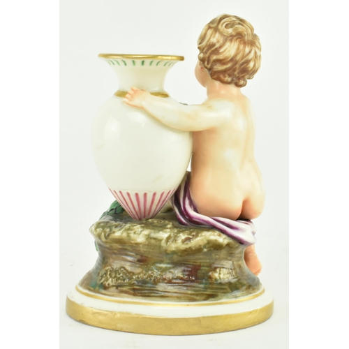 76 - A mid 19th century c1860 Worcester Kerr & Binn porcelain Cherub with amphora figurine. Comprising of... 