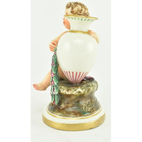 76 - A mid 19th century c1860 Worcester Kerr & Binn porcelain Cherub with amphora figurine. Comprising of... 