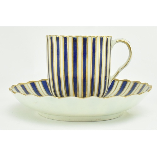 91 - A late 18th century circa 1790 believed Caughley porcelain teacup and saucer. The teacup and saucer ... 