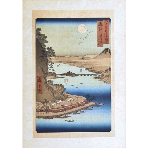 256 - After Utagawa Hiroshige (1797-1858) - A pair of late 19th / early 20th century woodblock prints on p... 