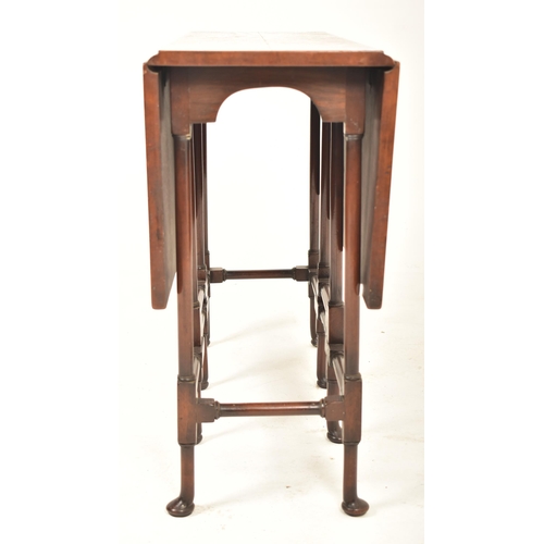 258 - A George III 18th century walnut spider leg drop leaf table. The table having straight drop leaf top... 