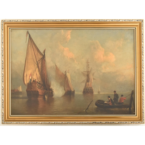 271 - Anthonie Waldorp (Dutch 1803-1866) - A 19th century oil on board maritime naval painting. To depict ... 