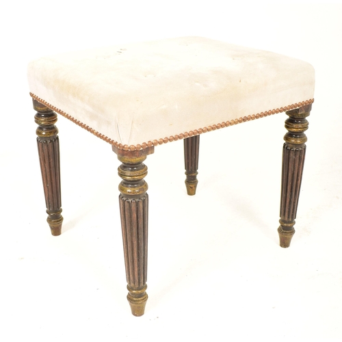 281 - A believed Gillows of Lancaster George III early 19th century gilt & ebonised mahogany piano stool s... 