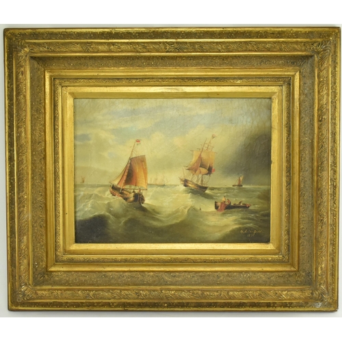 290 - After George Alexander Napier (1823 - 1869) - A Victorian 19th century framed oleograph of sailing s... 