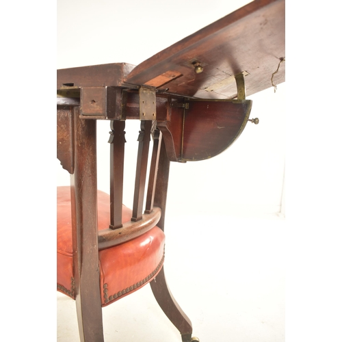 324 - A William IV 19th century mahogany & brass mounted reading cock fighting chair in the manner of Morg... 