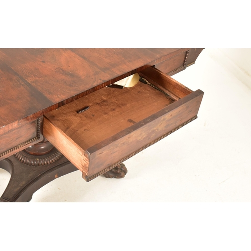 354 - A Scottish / Irish Regency William IV 19th century rosewood drop leaf sofa table. The table having a... 