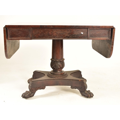 354 - A Scottish / Irish Regency William IV 19th century rosewood drop leaf sofa table. The table having a... 