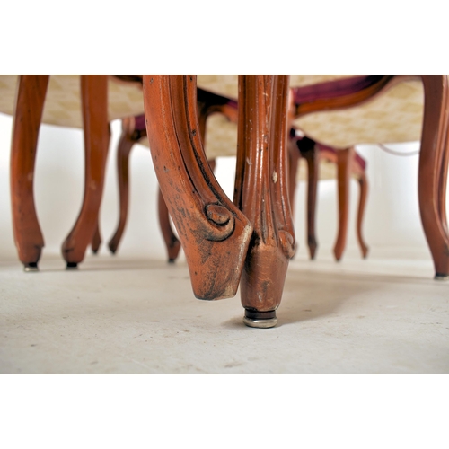 408 - Angelo Cappellini - A set of eight French Louis XV style carved hardwood dining chairs. Each chair h... 