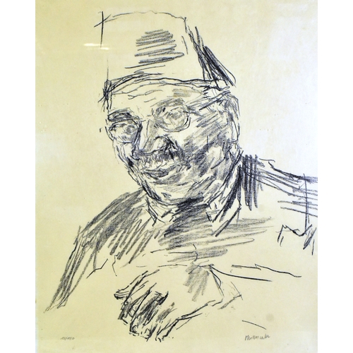 264 - Oskar Kokoschka (1886-1980)
 Jerusalem Faces, 1973-1974
 Lithograph on Japan Nacre.
 Numbered and si... 