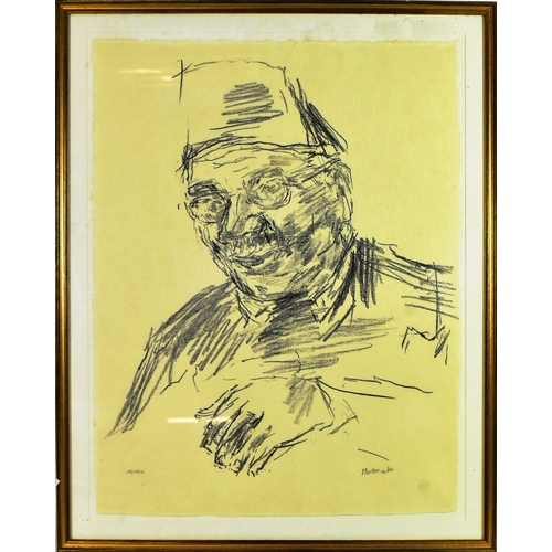 264 - Oskar Kokoschka (1886-1980)
 Jerusalem Faces, 1973-1974
 Lithograph on Japan Nacre.
 Numbered and si... 