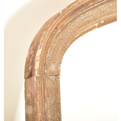 441 - A Victorian 19th century carved wood window frame. The frame in Gothic style with stepped frame. Rai... 