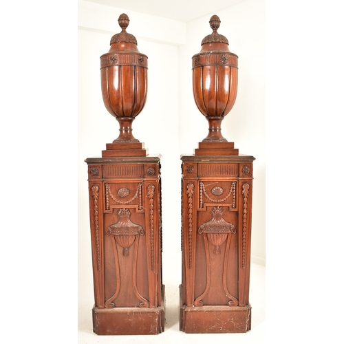 450 - A large pair of Adams Revival mahogany decorative pedestals columns stands in a Neo-Classical manner... 