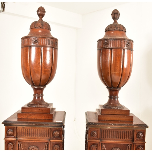 450 - A large pair of Adams Revival mahogany decorative pedestals columns stands in a Neo-Classical manner... 