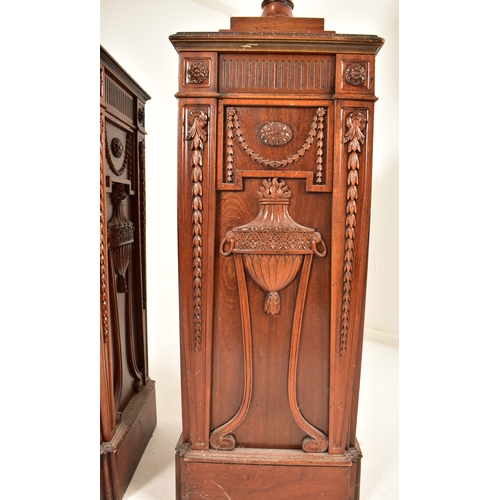 450 - A large pair of Adams Revival mahogany decorative pedestals columns stands in a Neo-Classical manner... 