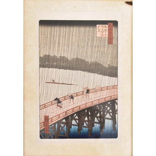 256 - After Utagawa Hiroshige (1797-1858) - A pair of late 19th / early 20th century woodblock prints on p... 