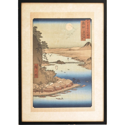 256 - After Utagawa Hiroshige (1797-1858) - A pair of late 19th / early 20th century woodblock prints on p... 