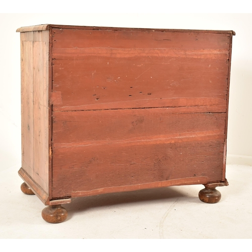 268 - A 17th century Queen Anne walnut chest of drawers. The chest having a crossbanded top with geometric... 