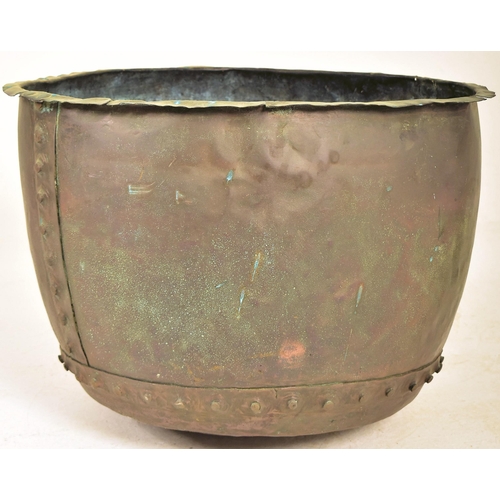 272 - A Victorian 19th century copper riveted Industrial Copper Vat. Sometimes referred to as a wash bin /... 