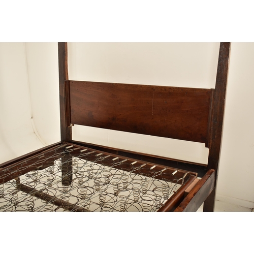 302 - A Victorian 19th century carved oak four post double bed. The bed having front turned & twisted post... 