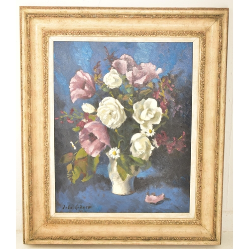 505 - John Codner (British, 1913-2008) - An original oil on canvas still life painting of flowers bouquet ... 