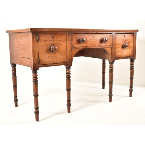 509 - A George III 18th century mahogany dresser credenza. The credenza having a straight top over a centr... 