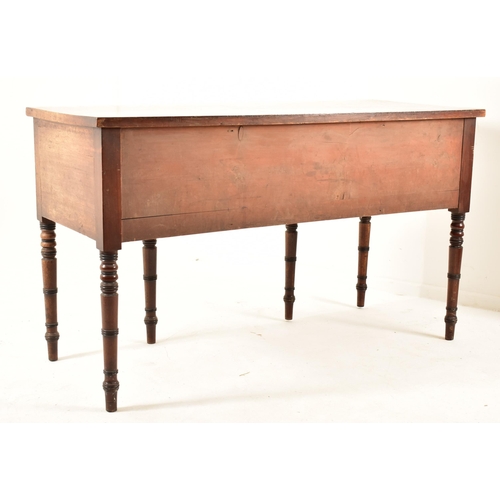 509 - A George III 18th century mahogany dresser credenza. The credenza having a straight top over a centr... 