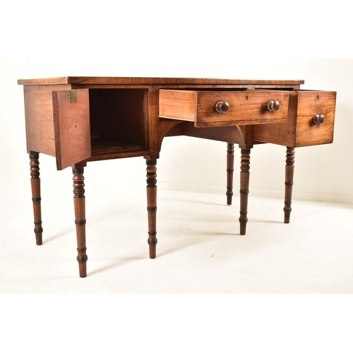 509 - A George III 18th century mahogany dresser credenza. The credenza having a straight top over a centr... 