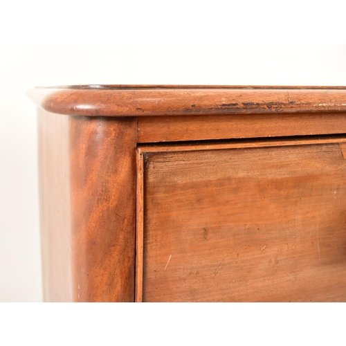 513 - A Victorian 19th century mahogany two over three chest of drawers. The chest having a caddy top over... 