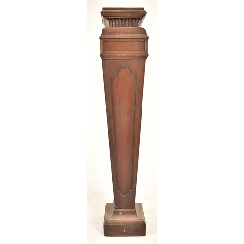 515 - An Adams Revival mahogany embellished column planter pedestal stand. The column having a squared sta... 