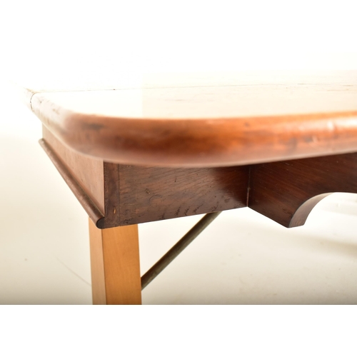 519 - An early 20th century teak wood drop leaf boat / ship table. The table having a rectangular straight... 