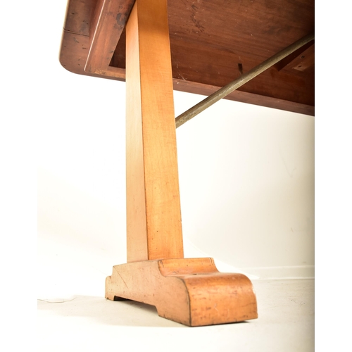 519 - An early 20th century teak wood drop leaf boat / ship table. The table having a rectangular straight... 