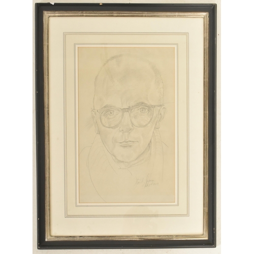 520 - Sir Stanley Spencer RA (1891-1959) - A Portrait of a Man Wearing Spectacles - 1959. A pencil on pape... 