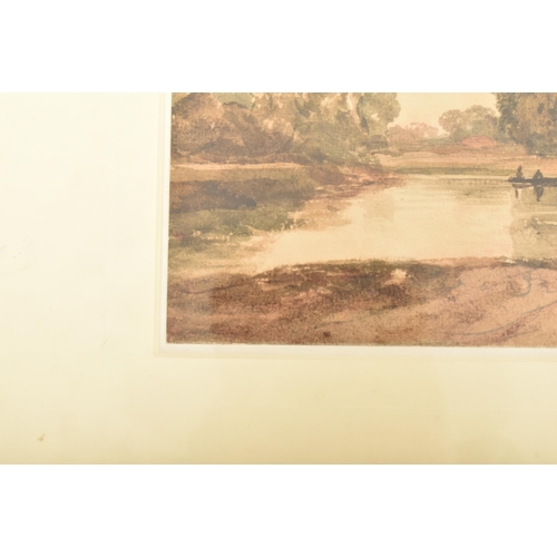 524 - Attributed to Peter De Wint, O.W.S. (1784-1849) - View of a river, evening - An original watercolour... 