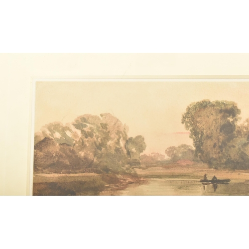 524 - Attributed to Peter De Wint, O.W.S. (1784-1849) - View of a river, evening - An original watercolour... 