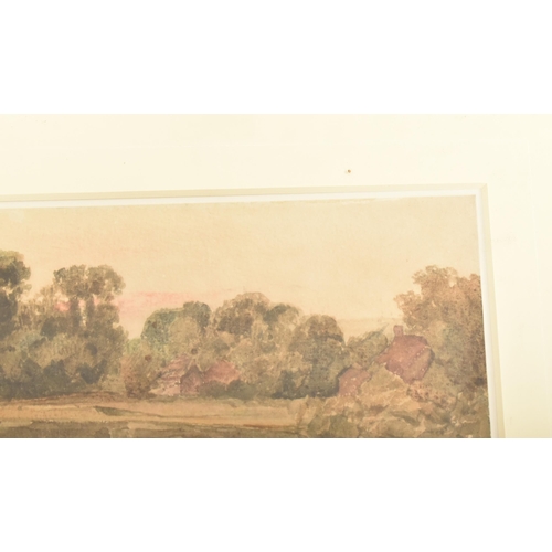 524 - Attributed to Peter De Wint, O.W.S. (1784-1849) - View of a river, evening - An original watercolour... 